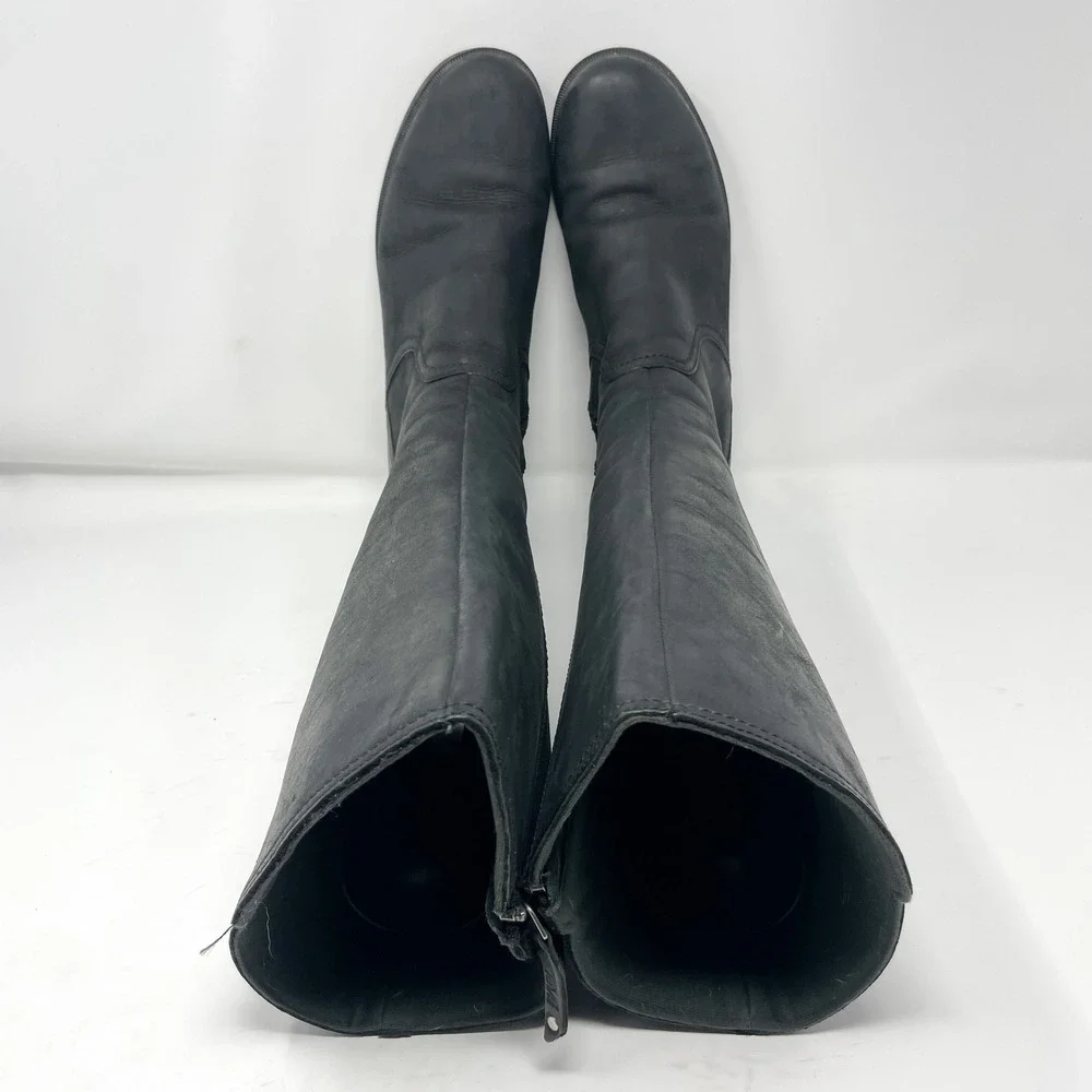 Teva Foxy Tall Riding Boots Womens 11 Black Leather Waterproof Equestrian Moto